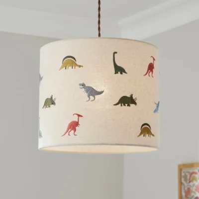 Dunelm Embroidered Dinosaur Easy Fit Lamp Shade