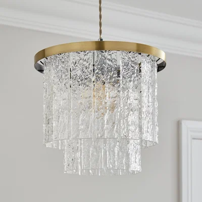 Dunelm Gianna Acrylic 2 Tier Easy Fit Pendant Clear