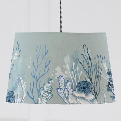 Dunelm Coralie Cylinder Lamp Shade Coralie Seafoam Blue