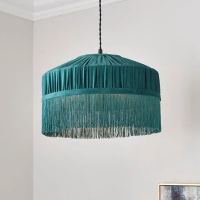 Dunelm Alessia Velvet Pleated Lamp Shade