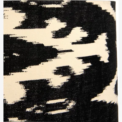 Dunelm Lars Ikat Patterned Cylinder Shade Black
