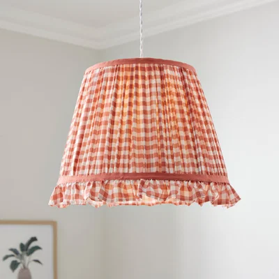 Dunelm Carys Frilled Gingham Lamp Shade
