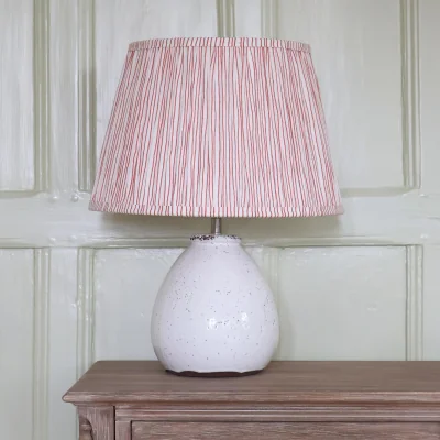 French Bedroom Striped Lampshade in Cinnamon Rose