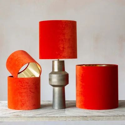 Graham & Green Graham and Green 14" Tall Carnelian Velvet Lamp Shade