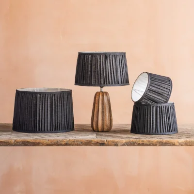 Graham & Green Graham and Green Black Pleated Straight Empire Lampshade - 16 inch