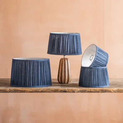 Graham & Green Graham and Green Navy Pleated Straight Empire Lampshade - 16 inch