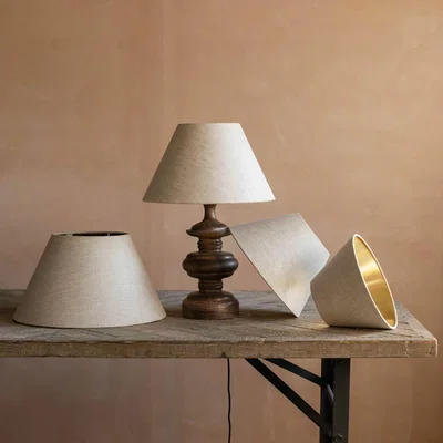 Graham & Green Graham and Green Natural Linen and Gold Empire Lamp Shade 12 inch