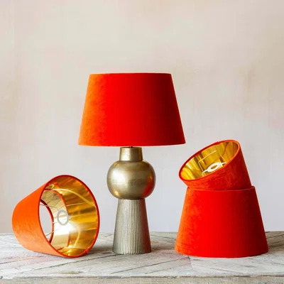 Graham & Green Graham and Green 12" Retro Carnelian Velvet Lamp Shade