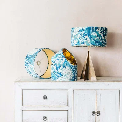 Graham & Green Wave Velvet Lamp Shade 12"