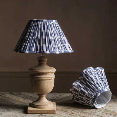 Graham & Green Scalloped Navy Ikat Empire Shade 13"