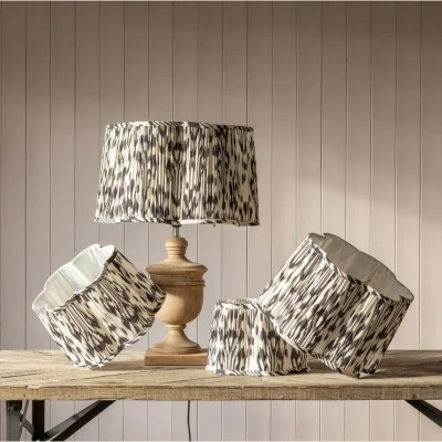 Graham & Green Graham and Green 16" Black and White Ikat Flower Empire Lamp Shade