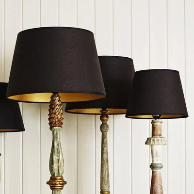 Graham & Green Black and Gold Retro Lamp Shade 14"