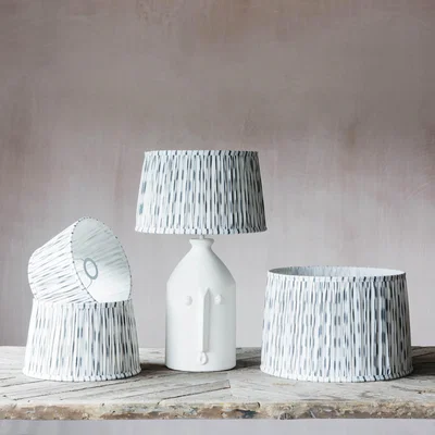 Graham & Green Graham and Green 12" White Pleated Ikat Lamp Shade