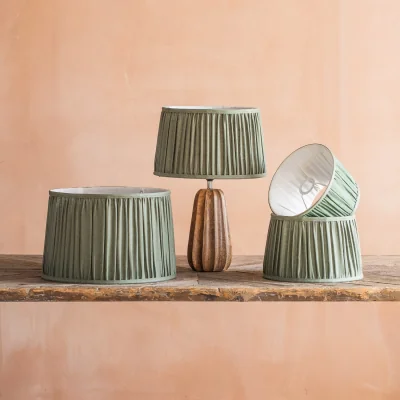 Graham & Green Graham and Green Dark Green Pleated Straight Empire Lampshade -14 inch