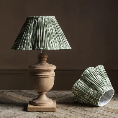 Graham & Green Graham and Green Scalloped Olive Ikat Empire Shade 13"