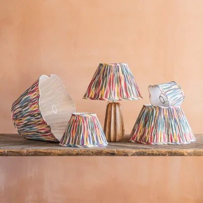 Graham & Green Graham and Green Multi-Colour Ikat Scallop Lampshade - 13 inch