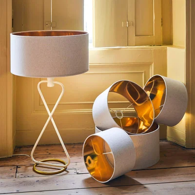 Graham & Green 20" Linen and Gold Lamp Shade