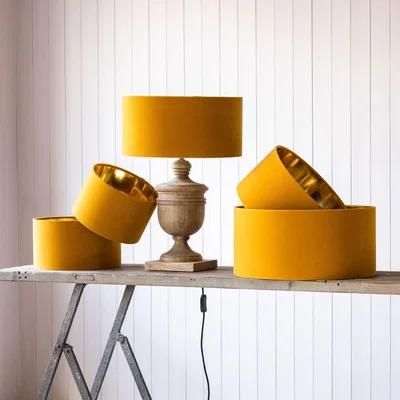 Graham & Green Graham and Green 10 inch Maize Velvet Lamp Shade