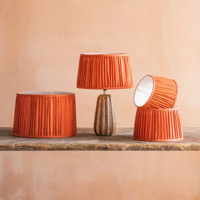 Graham & Green Graham and Green Rust Pleated Straight Empire Lampshade - 14 inch