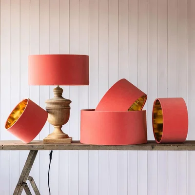 Graham & Green Graham and Green 18 inch Coral Velvet Lamp Shade
