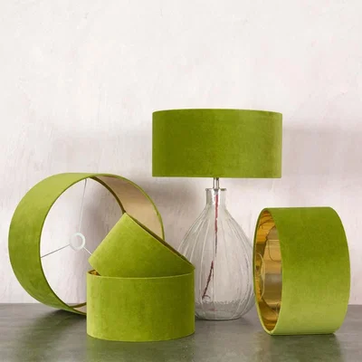 Graham & Green Pistachio Green Velvet Lamp Shade 14"