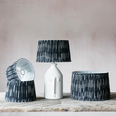 Graham & Green Graham and Green 14" Black Pleated Ikat Lamp Shade