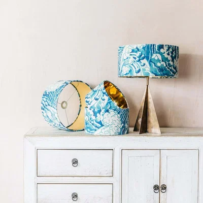 Graham & Green Wave Velvet Lamp Shade 16"