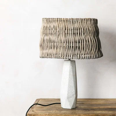 Graham & Green Washed Grey Woven Lamp Shade
