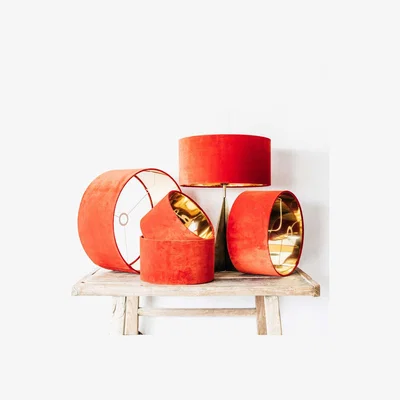 Graham & Green Carnelian Velvet Lamp Shade 12"