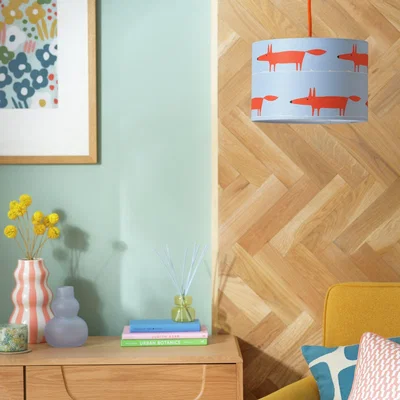 Habitat Habitat x Scion Mr Fox 20x30cm Faux Linen Drum Shade - Blue