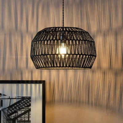 Habitat Habitat Paper Rope Black Easy Fit Lampshade - 39cm