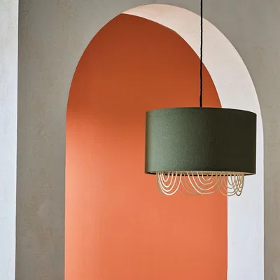 Habitat Habitat Olive Two Tier Scallop Easy Fit Lampshade - 35cm