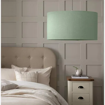 Habitat Habitat Linen 26x49cm Easy Fit Drum Shade - Sage Green