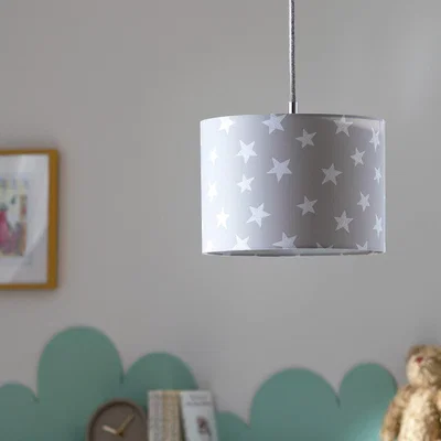 Habitat Habitat Kids Little Star Print Drum Lamp Shade - Grey