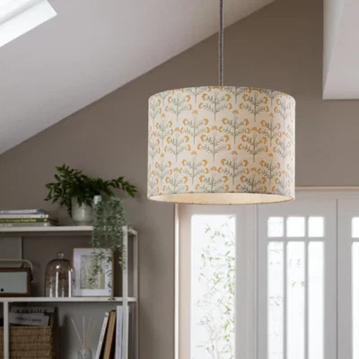 Habitat Habitat Floral Print Faux Linen Shade - Cream and Orange