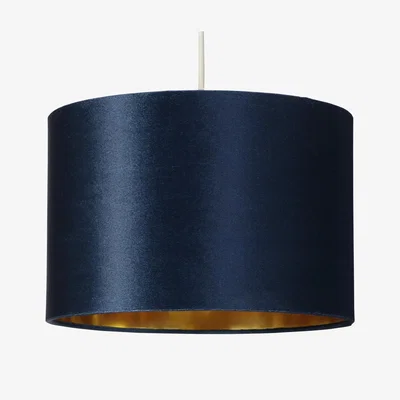 Habitat Habitat Blue Velvet Drum Lampshade - 30cm
