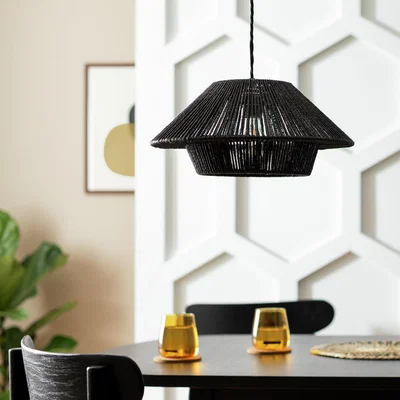 Habitat Habitat Paper Rope Black 2 Tier Easy Fit Lampshade - 35cm