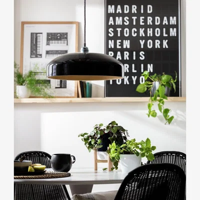Habitat Habitat Abaya Spun Bamboo Pendant Shade - Black