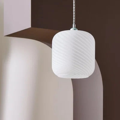 Habitat Habitat Swirl Glass Opal Easy Fit Lampshade - 20.5cm