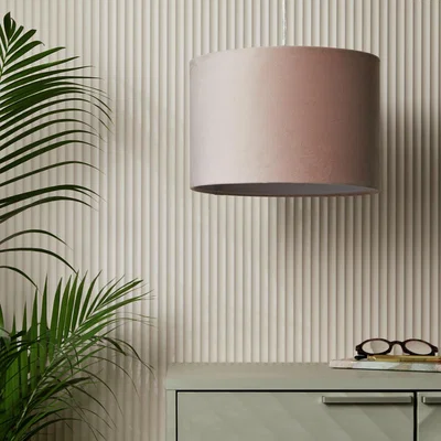Habitat Habitat Blush 20x30cm Velvet Drum Shade - Pink
