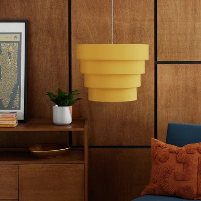 Habitat Habitat 34x45cm Stacked 4 Tier Lampshade - Mustard