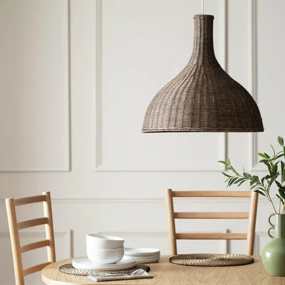 Habitat Habitat Large Pear 48x51cm  Wicker Shade - Grey