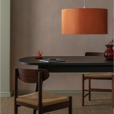 Habitat Habitat 26x49cm Velvet Drum Shade - Camel