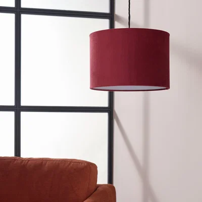 Habitat Habitat Dark Red Velvet Easy Fit Drum Lampshade - 30cm