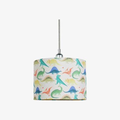 Habitat Habitat Kids Dino Print 25cm Drum Shade - Multicolour