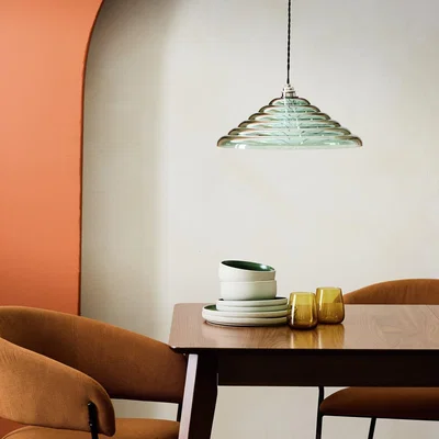 Habitat Habitat Ringo Glass Green Easy Fit Lampshade - 40cm