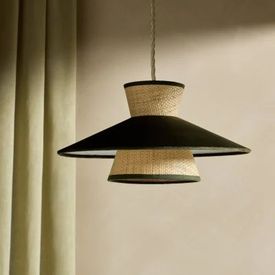 Habitat Habitat Mini Otto Green Velvet Easy Fit Lampshade - 35cm