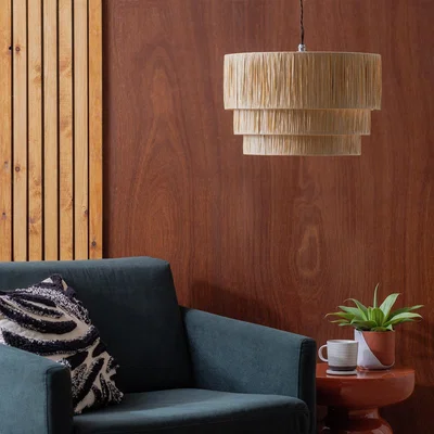 Habitat Habitat Salto Beige Rattan 3 Tier Pendant Shade - 40cm