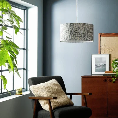 Habitat Habitat Blurred Printed 20x40cm Ceiling and Table Shade-Blue