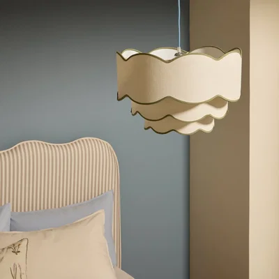 Habitat Habitat Elodie Green 3 Tier Scallop Lampshade - 45cm